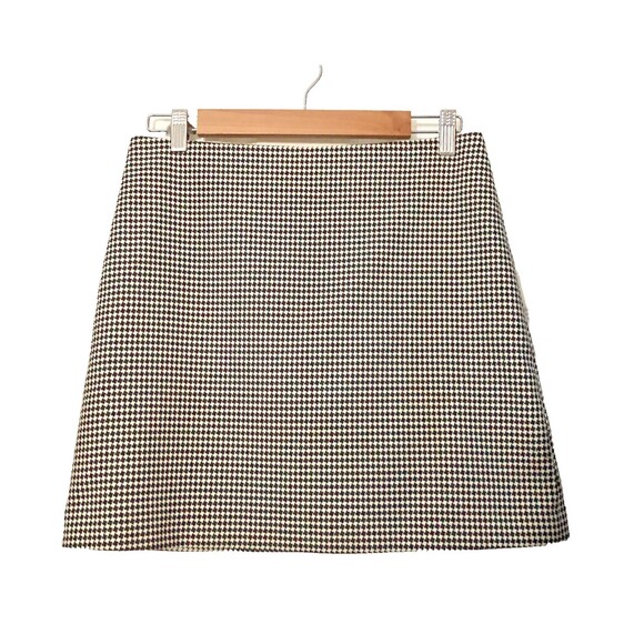 Mango Mini Skirt Houndstooth Black & White Fully Lined Zip US 6 EUR 38 - Picture 3 of 3